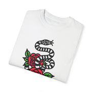Devotree Snake & Roses Unisex Garment-Dyed T-Shirt