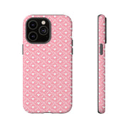 Pink Heart Pattern Tough iPhone Case - Durable Protection for Sweethearts