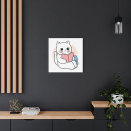 Cute Cat Reading Canvas Art - Perfect for Cat Lovers