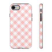 Pink Gingham Tough iPhone Case - Stylish & Durable Protection