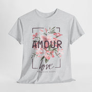 Floral Amour Tee, Romantic T-Shirt, Gift for Her, Cute Casual Wear, Love Shirt, Valentine's Day Gift, Everyday Comfort