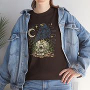 Gothic Raven and Skull Unisex Heavy Cotton Tee