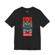 Merge Graphic Unisex Tee - Edgy Skull & Dragon Design