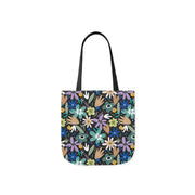 Blooming Floral Canvas Tote Bag with 5-Color Straps