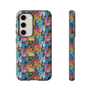 Colorful Cat Pattern Samsung Phone Case - Tough Cases for Cat Lovers