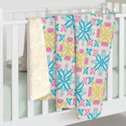 Cozy Floral Sherpa Fleece Blanket - Perfect for Home Decor & Gifts