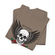 Devil's Wing Skull Unisex Heavy Cotton Tee - Edgy Graphic T-Shirt for Alternative Fashion