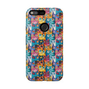 Colorful Cat Google Pixel Phone Case - Tough Cases for Pet Lovers