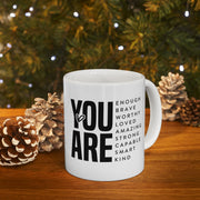 Inspirational Ceramic Mug - 'You Are Worthy' Coffee Cup