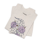 Botanical Snake Unisex Jersey Tee - Stylish Floral Design for Nature Lovers