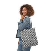 Stylish Black and White Houndstooth Canvas Tote Bag