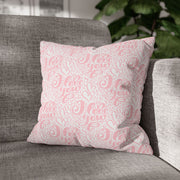 Inspirational Love Pillowcase - Soft Spun Polyester Square Cushion with Heart Design