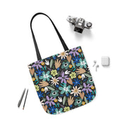 Blooming Floral Canvas Tote Bag with 5-Color Straps