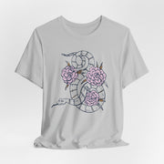 Floral Snake Unisex Jersey Tee - Stylish Graphic T-Shirt for Nature Lovers