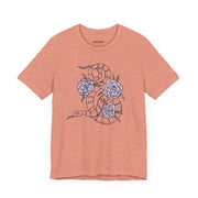 Serpent and Flower Graphic Unisex Tee - Nature-Inspired Design