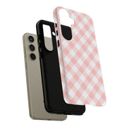 Stylish Pink Plaid Samsung Galaxy Tough Case for Smartphones