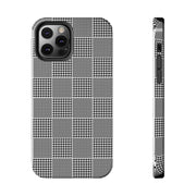 Chic Houndstooth Tough Phone Case - Stylish and Durable Protection