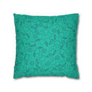 Heart & Leaf Pattern Square Pillowcase – Cozy Home Decor for Lovebirds