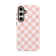 Stylish Pink Plaid Samsung Galaxy Tough Case for Smartphones