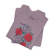 Snake and Roses Unisex Jersey Tee - Stylish Graphic Tee for Nature Lovers