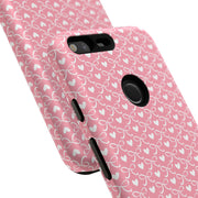 Pink Heart Pattern Tough Google Pixel Phone Case - Cute and Durable Protection