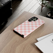 Stylish Pink Plaid Samsung Galaxy Tough Case for Smartphones