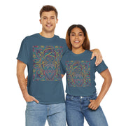 Trippy Nature Unisex Heavy Cotton Tee - Colorful Psychedelic Design