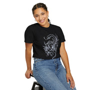 Unisex Snake and Floral Graphic T-Shirt - Edgy Vintage Style Tee