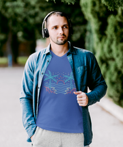 Tropical V-Neck Tee, Relaxed Beach Style Shirt, Summer Fashion Top, Vacation Must-Have, Nature Lover Tee, Unisex Casual Wear