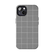 Chic Houndstooth Tough Phone Case - Stylish and Durable Protection