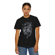 Unisex Snake and Floral Graphic T-Shirt - Edgy Vintage Style Tee