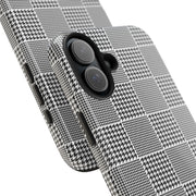 Chic Houndstooth Tough Phone Case - Stylish and Durable Protection