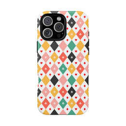 Colorful Playing Card Pattern Tough Case for iPhone