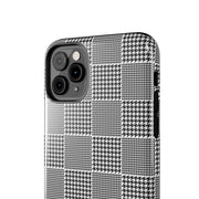 Chic Houndstooth Tough Phone Case - Stylish and Durable Protection