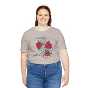 Snake and Roses Unisex Jersey Tee - Stylish Graphic Tee for Nature Lovers