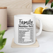 Whimsical Nutrition Facts Ceramic Mug - Fun Coffee Cup for Foodies and Diet Enthusiasts