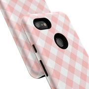 Chic Pink Gingham Google Pixel Phone Case for Tough Protection