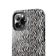 Zebra Print Tough Phone Case - Durable Protection for Style and Function