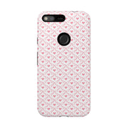 Pink Heart Pattern Google Pixel Tough Case - Stylish and Durable Phone Cover