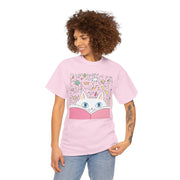 Whimsical Cat Reading Unisex Tee - Perfect for Cat Lovers & Bookworms