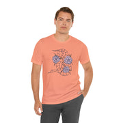 Serpent and Flower Graphic Unisex Tee - Nature-Inspired Design