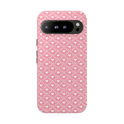 Pink Heart Pattern Tough Google Pixel Phone Case - Cute and Durable Protection