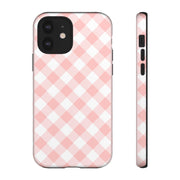 Pink Gingham Tough iPhone Case - Stylish & Durable Protection