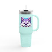 Cute Animal Insulated Travel Mug - 40oz with Straws and Handle