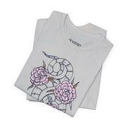 Floral Snake Unisex Jersey Tee - Stylish Graphic T-Shirt for Nature Lovers