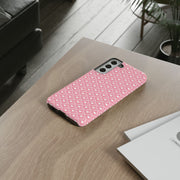 Cute Patterned Samsung Galaxy Phone Case - Tough Cases with Pink Hearts
