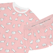 Cozy Cat-Themed Women's Short Pajama Set - Perfect for Relaxing Nights