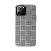 Chic Houndstooth Tough Phone Case - Stylish and Durable Protection