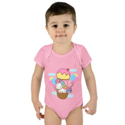Cute Baby Bodysuit with Ice Cream and Balloons Design