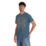 Trippy Nature Unisex Heavy Cotton Tee - Colorful Psychedelic Design